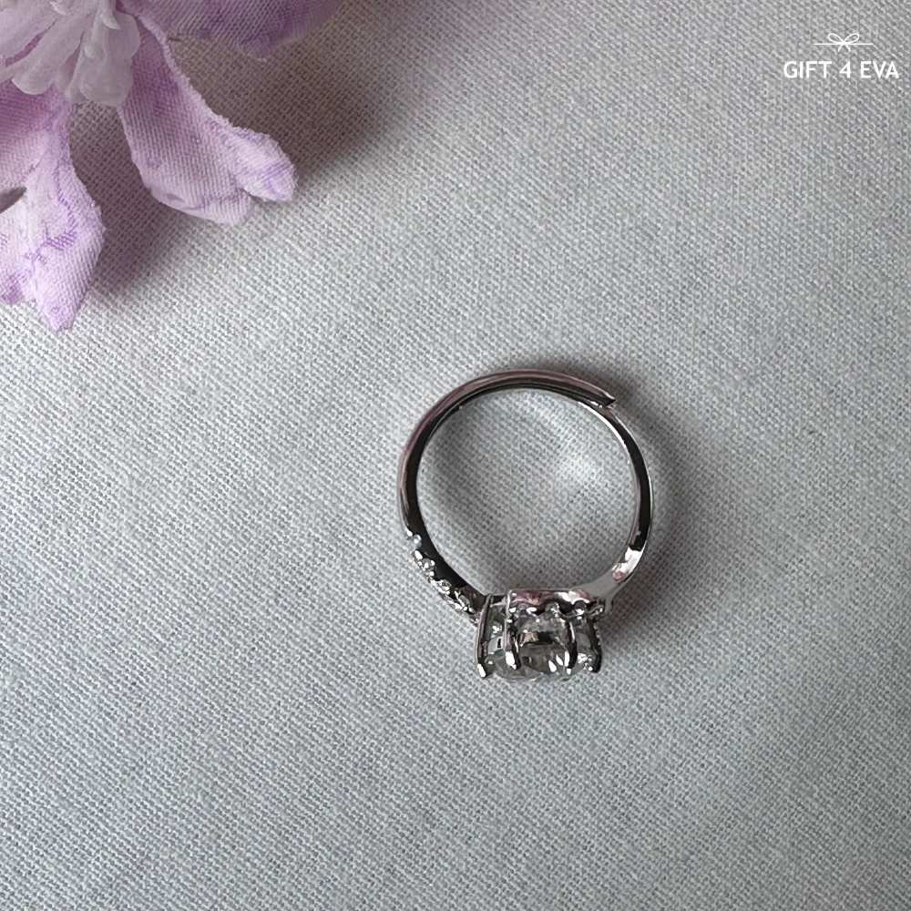 Elizabeth 2CT Moissanite 925 Silver Adjustable Ring