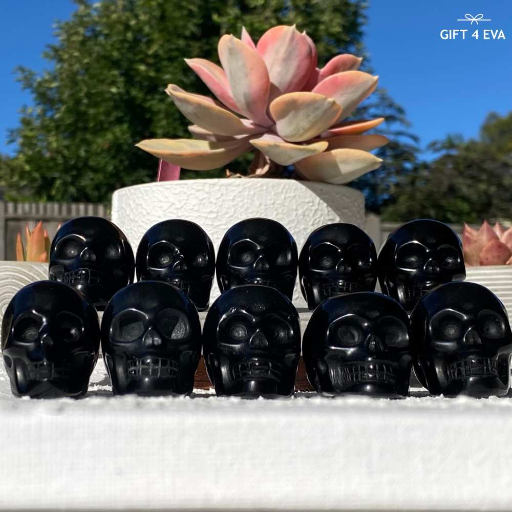 Black Obsidian Skull