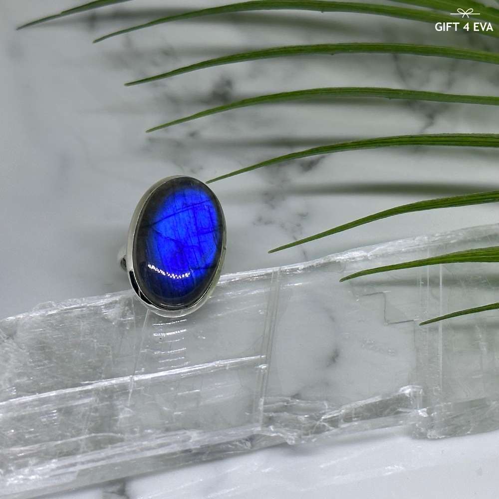 Labradorite 925 Silver Ring - Size9