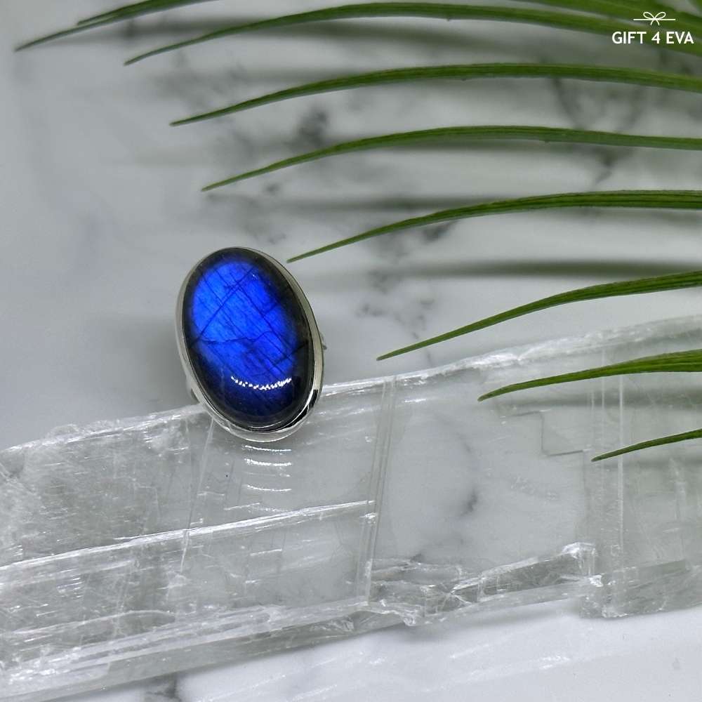 Labradorite 925 Silver Ring - Size9