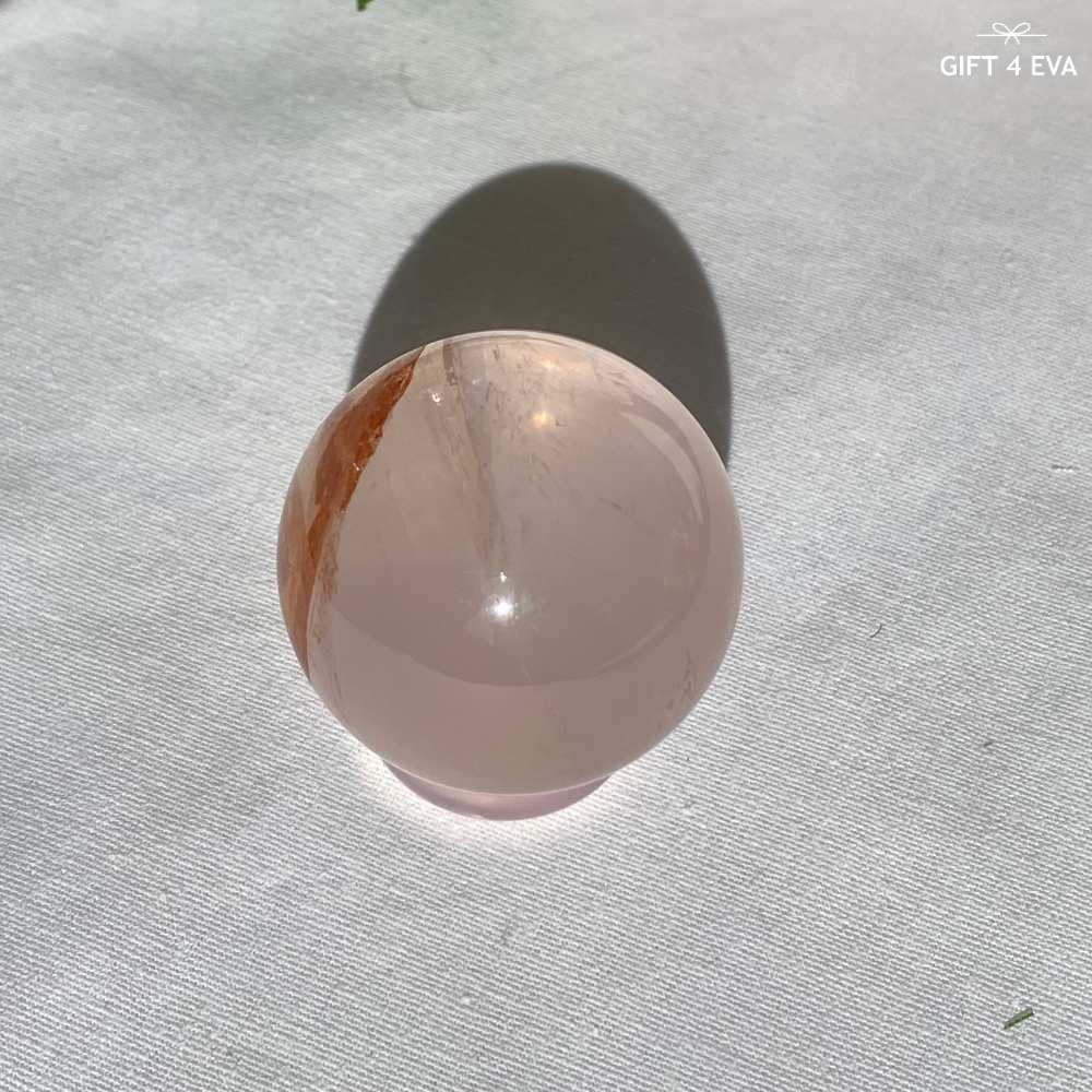 Rose Quartz With Golden Healer Sphere