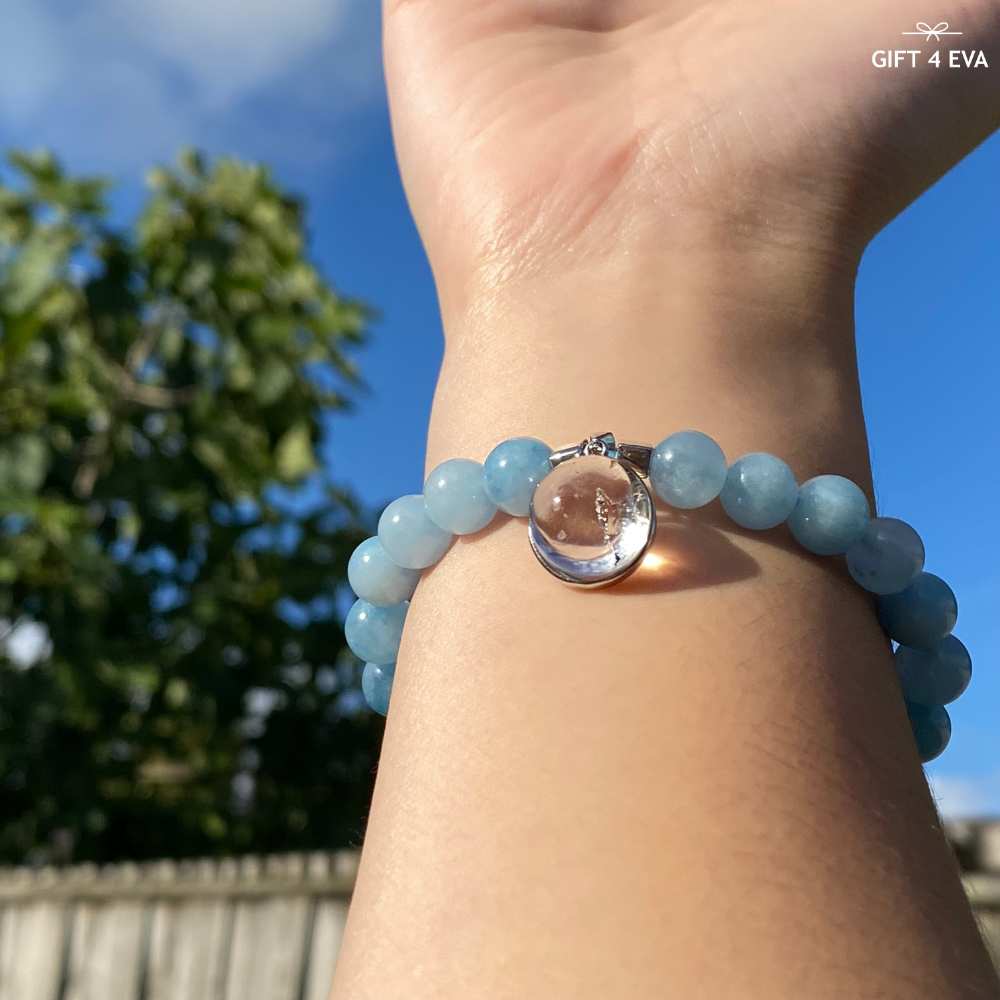 Enhydro Quartz Aquamarine Bracelet