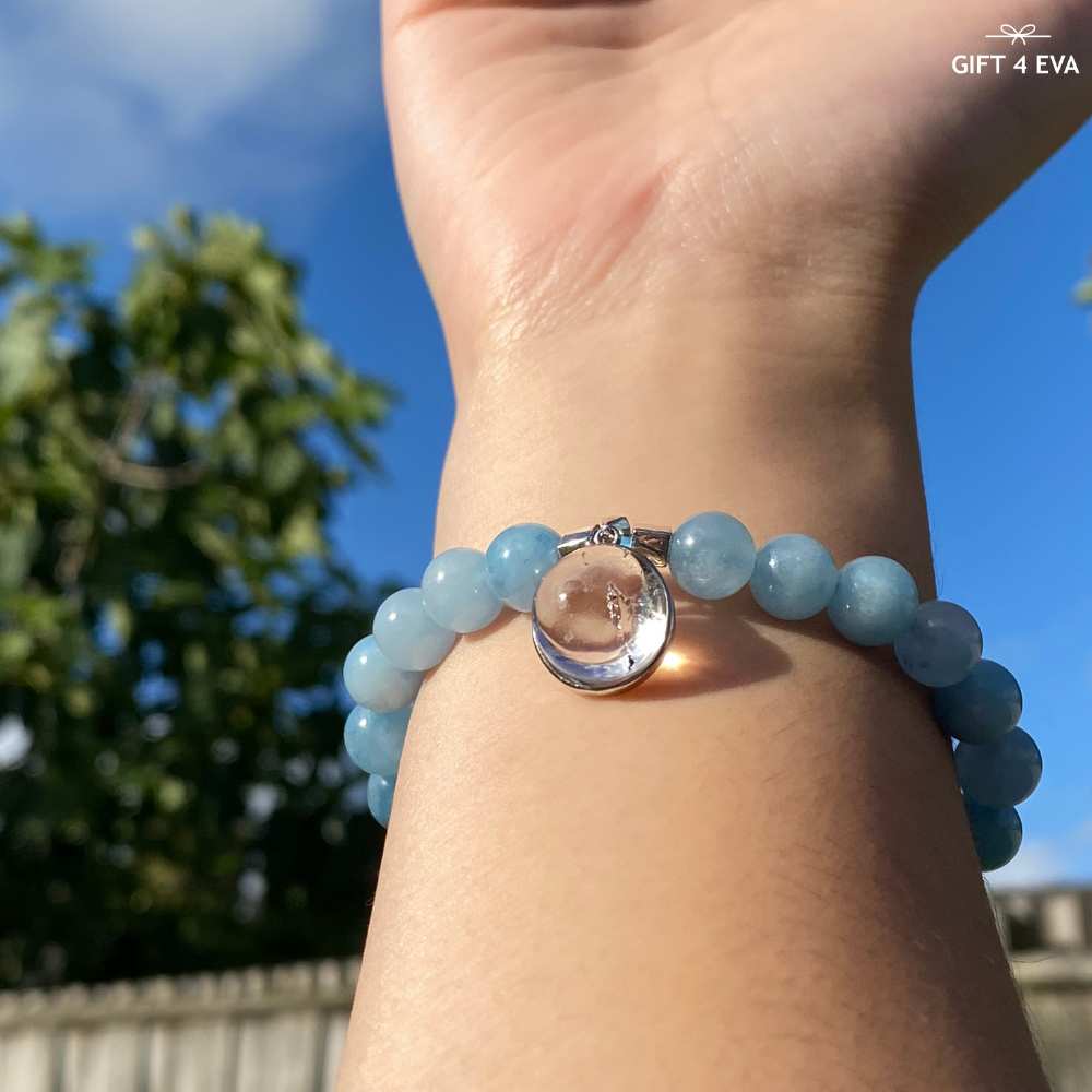 Enhydro Quartz Aquamarine Bracelet