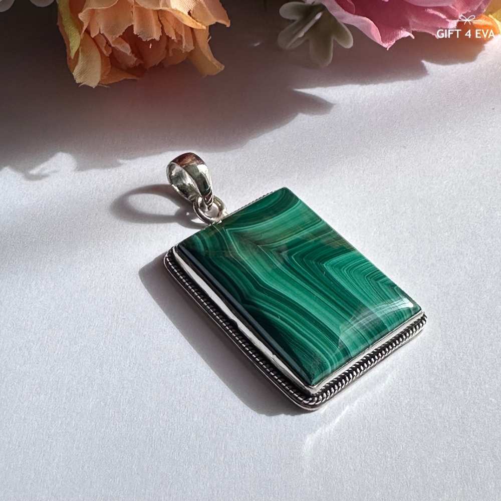 Heather Malachite 925 Silver Pendant