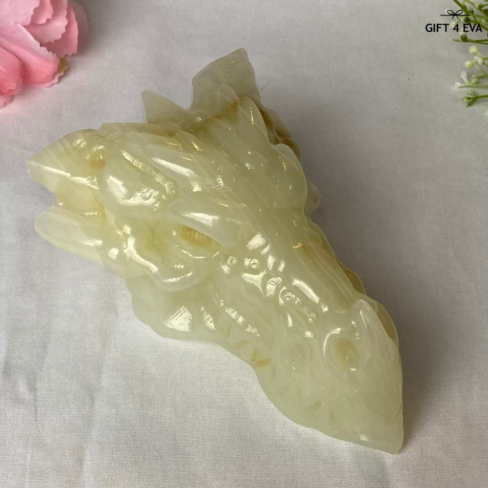 Banded Calcite Dragon Head 676G