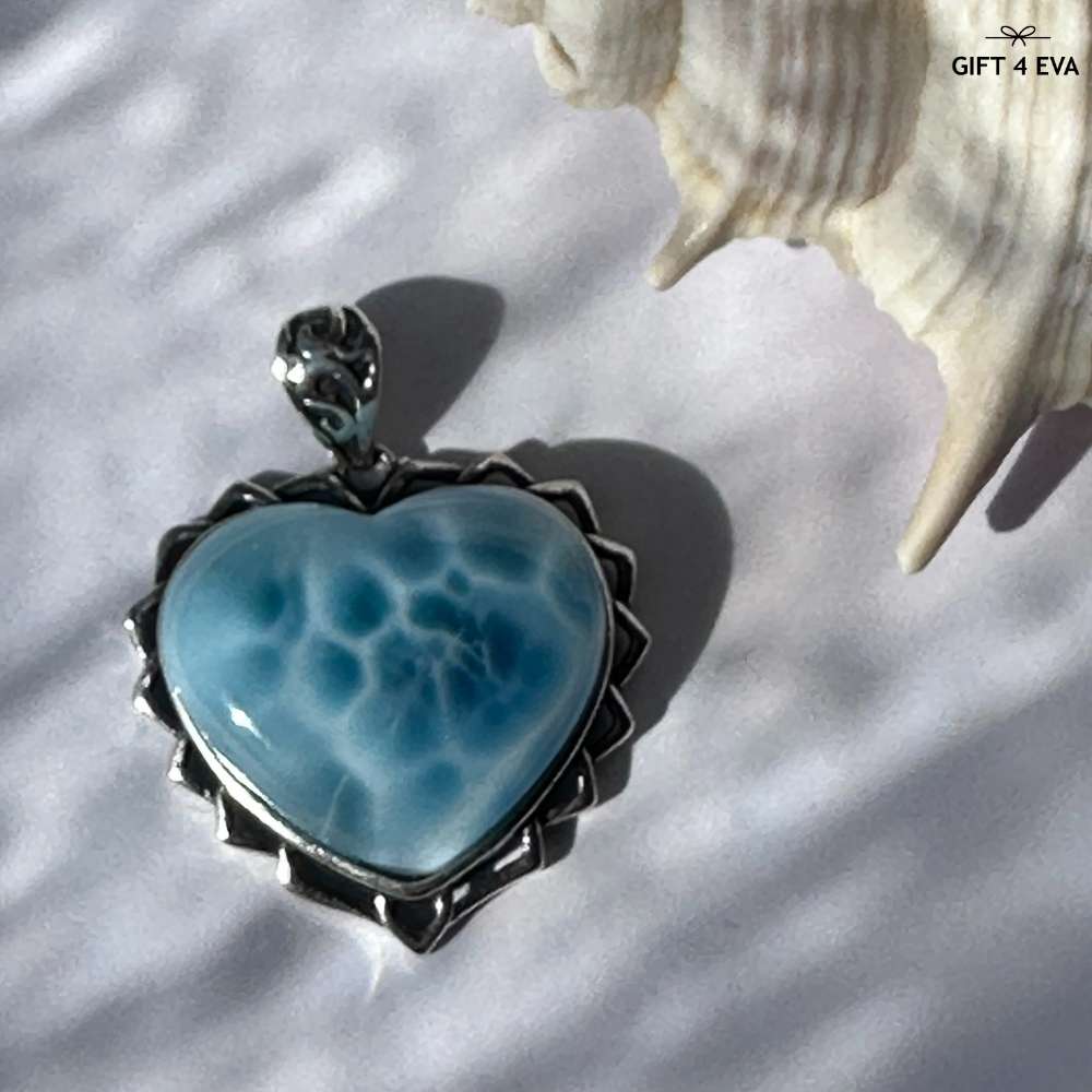 Larimar Heart 925 Silver Pendant