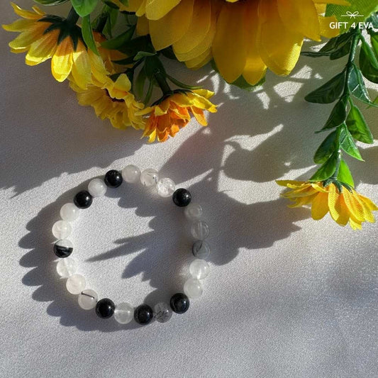 Black Tourmaline in Quartz Bracelet