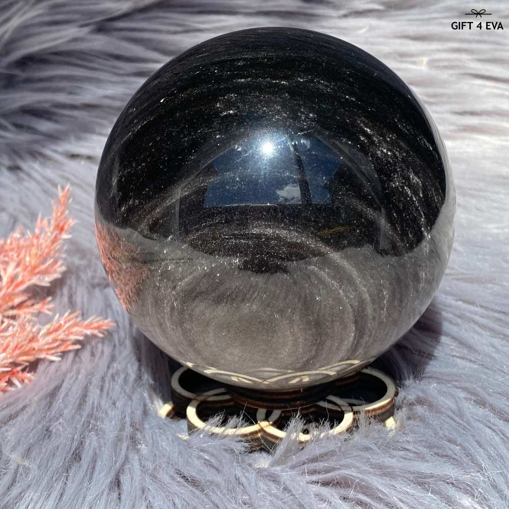 Silver Sheen Obsidian Sphere