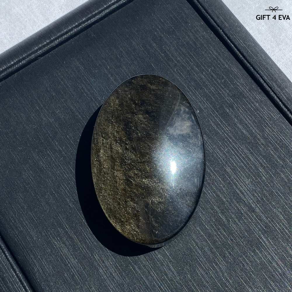 Golden Sheen Obsidian Palm Stone 48G