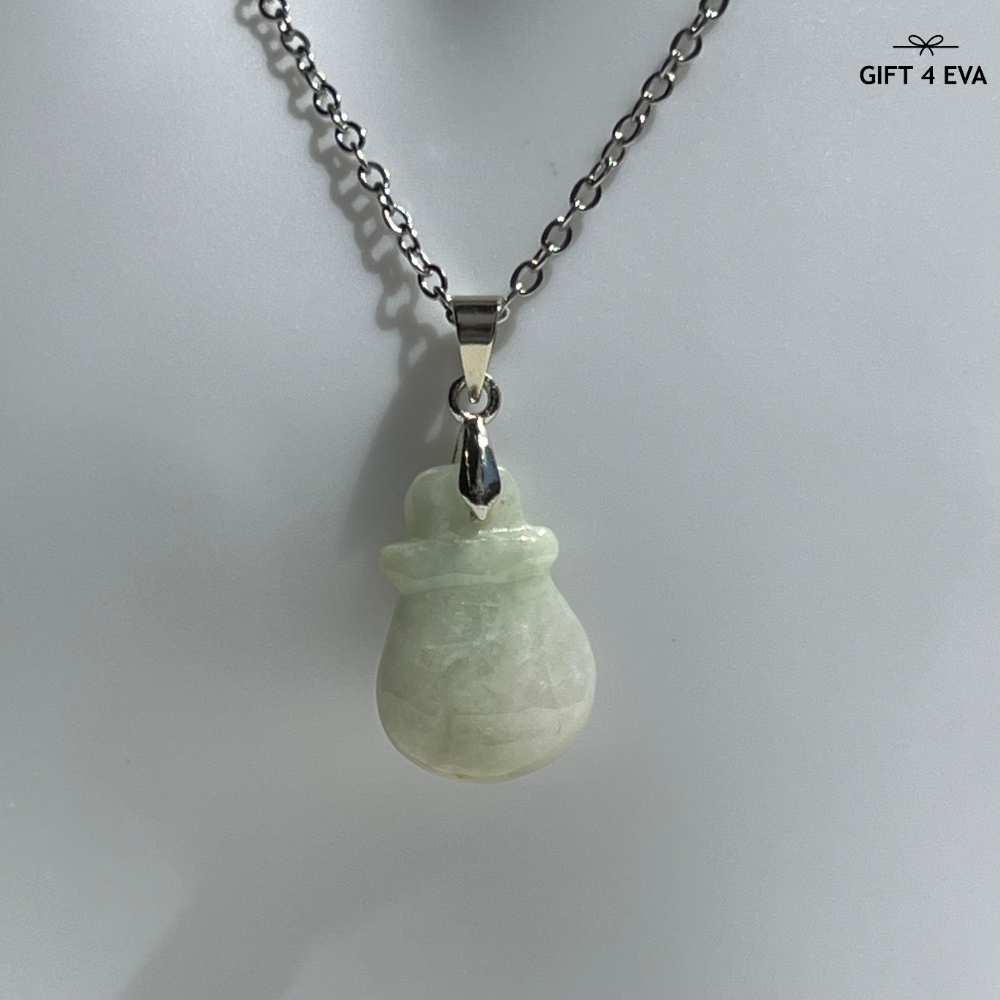 Money Bag Burmese Jade Pendant Necklace