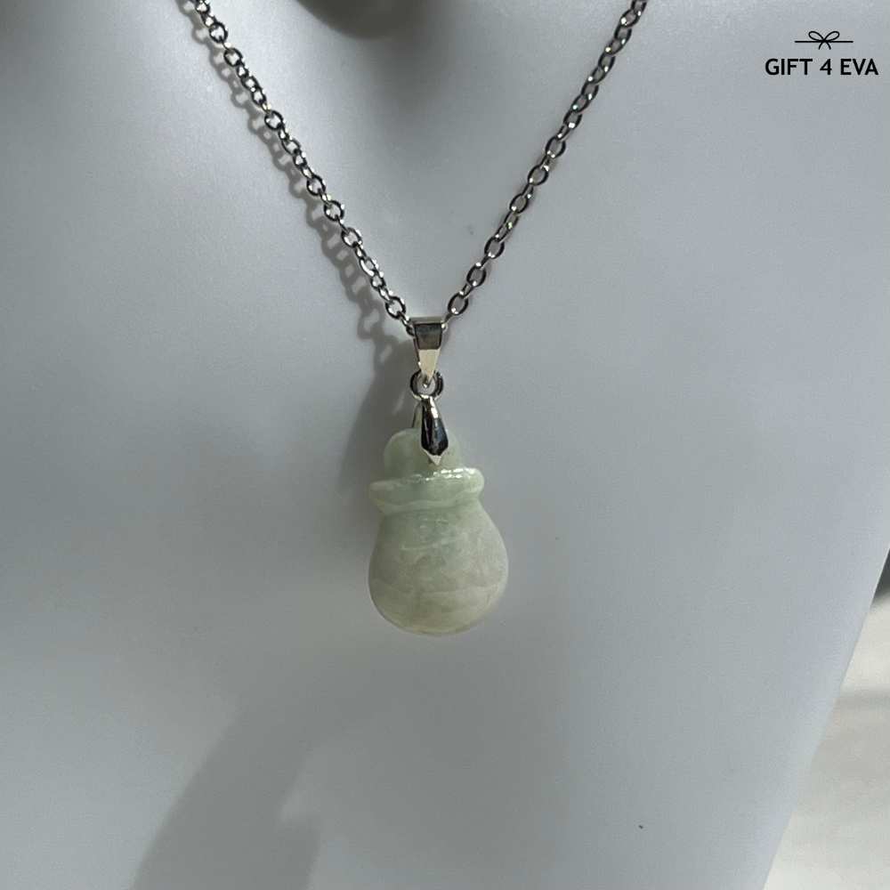 Money Bag Burmese Jade Pendant Necklace