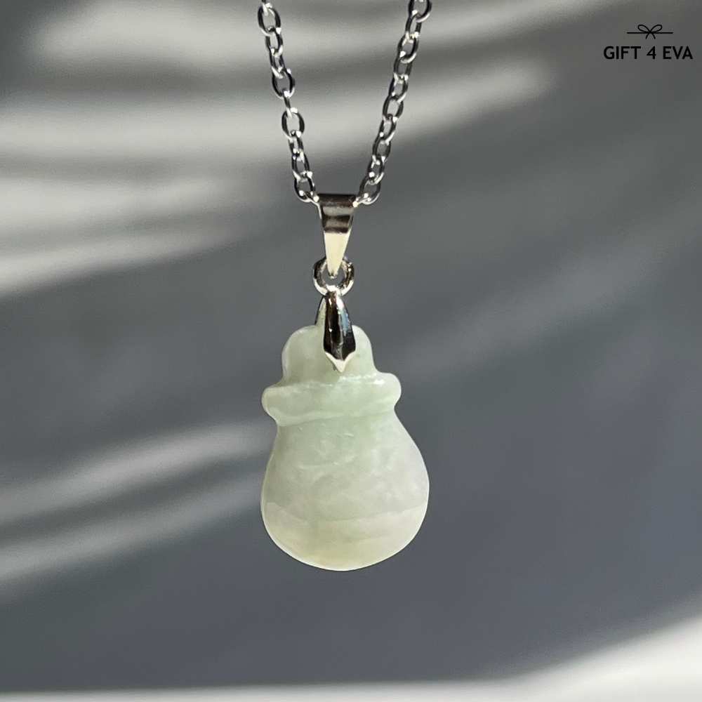 Money Bag Burmese Jade Pendant Necklace