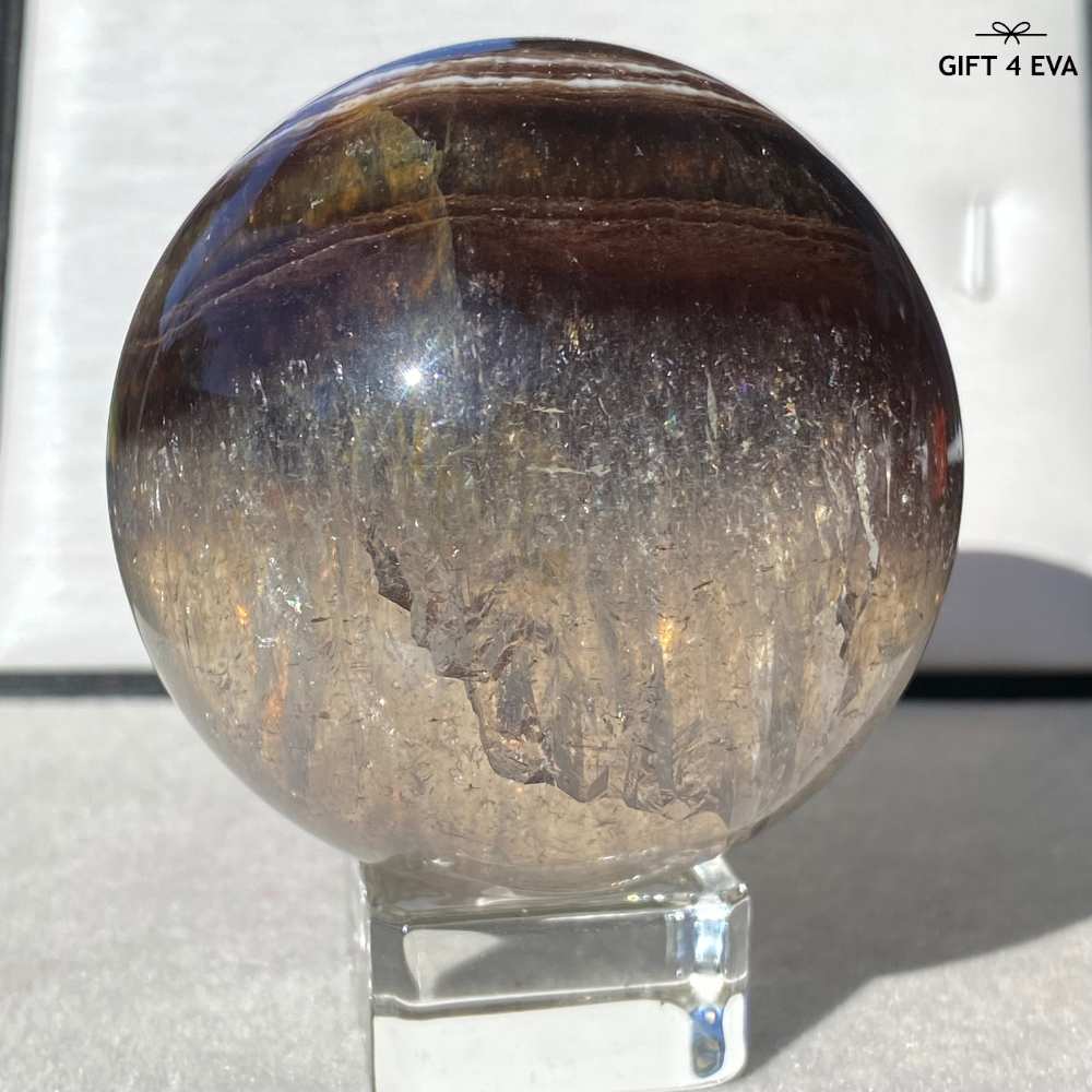 Fluorite Pyrite with Rainbow Sphere 61MM