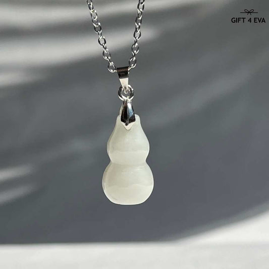 Gourd Burmese Jade Pendant Necklace