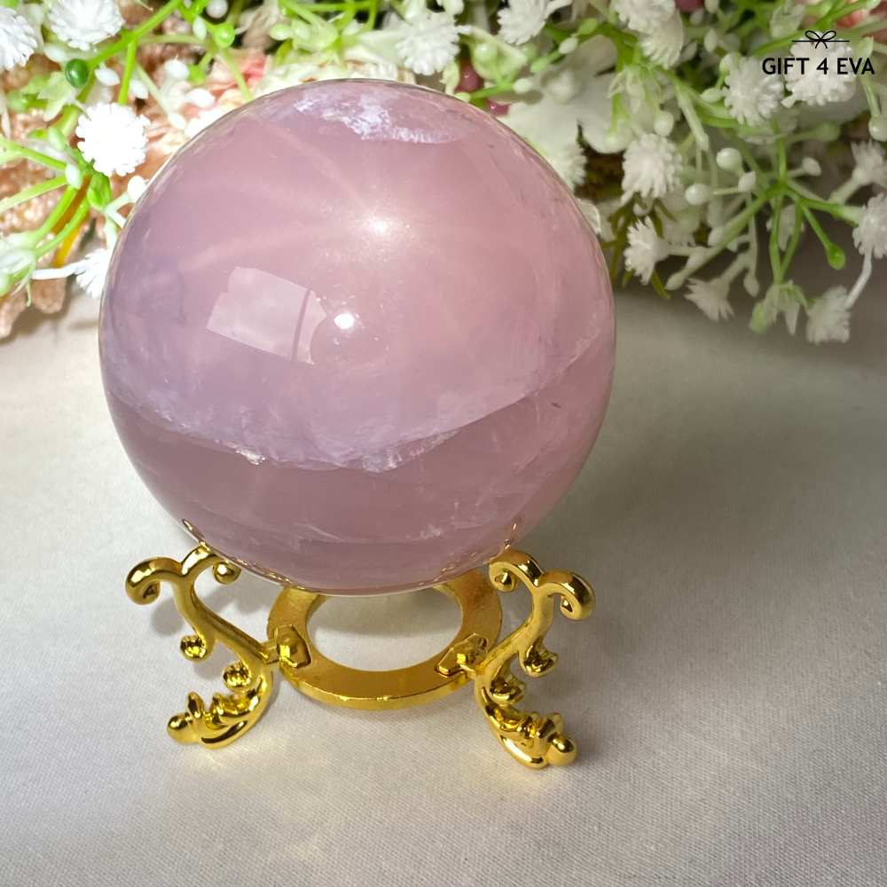 12 Rays Asterism Rose Quartz Sphere 58MM