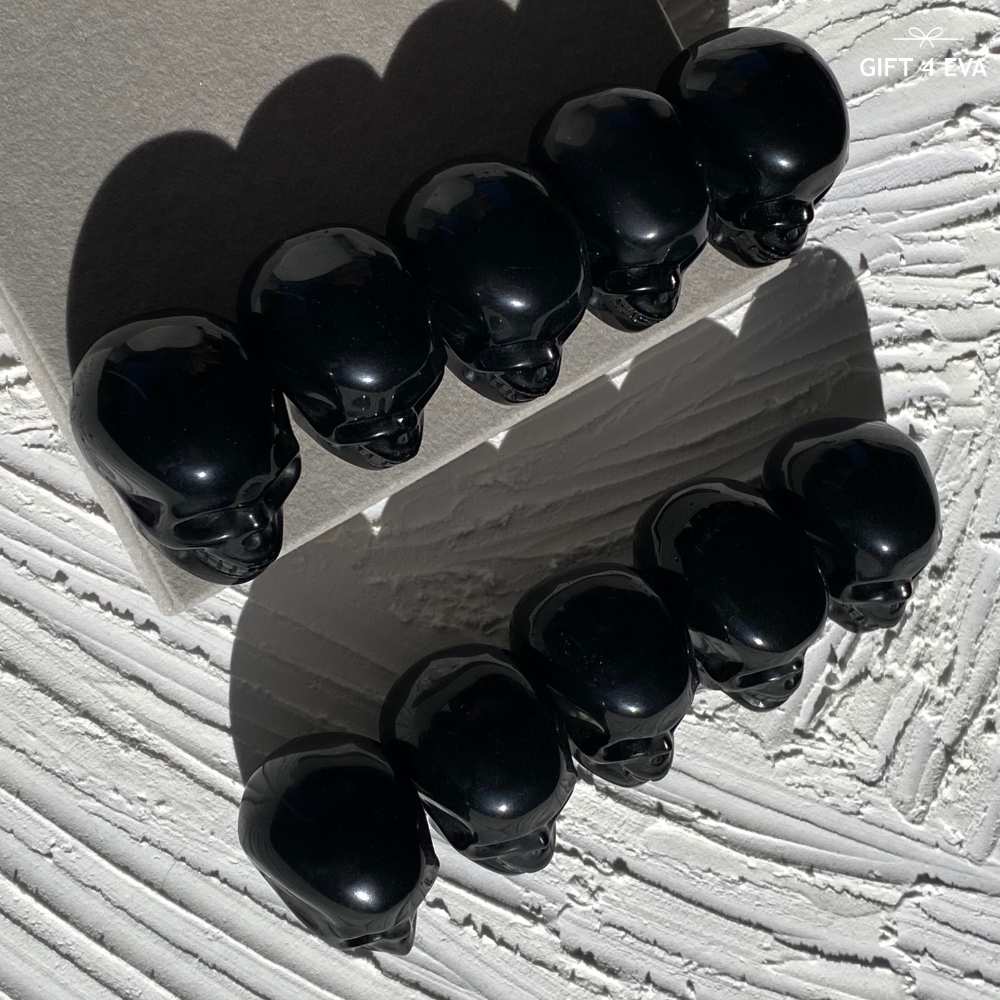 Black Obsidian Skull