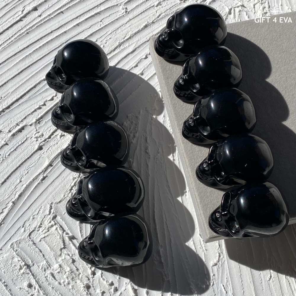 Black Obsidian Skull