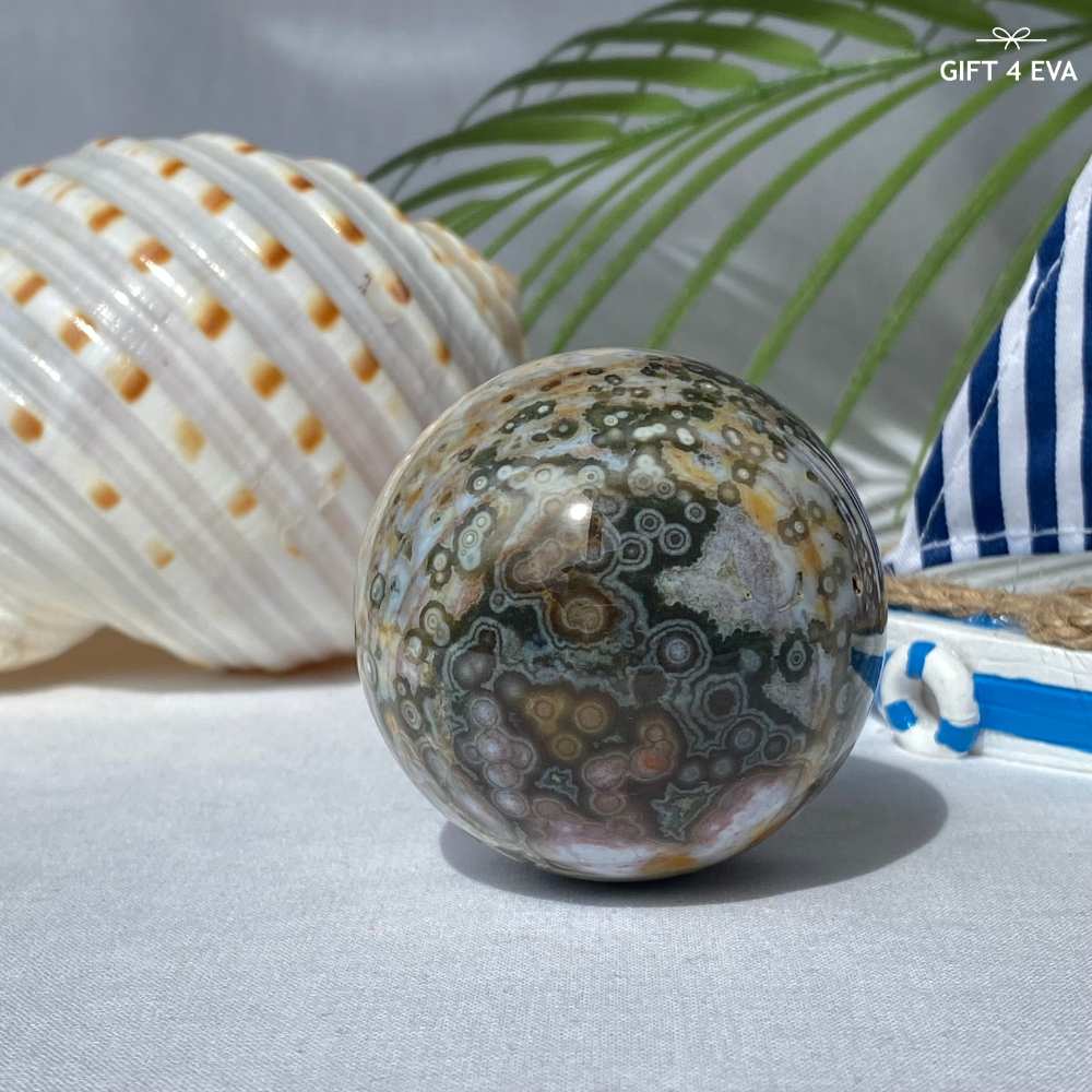 Orbicular Ocean Jasper Sphere 58MM