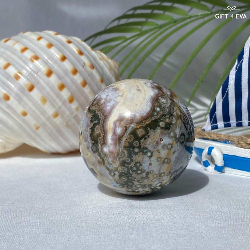 Orbicular Ocean Jasper Sphere 58MM