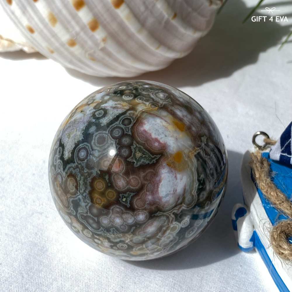 Orbicular Ocean Jasper Sphere 58MM