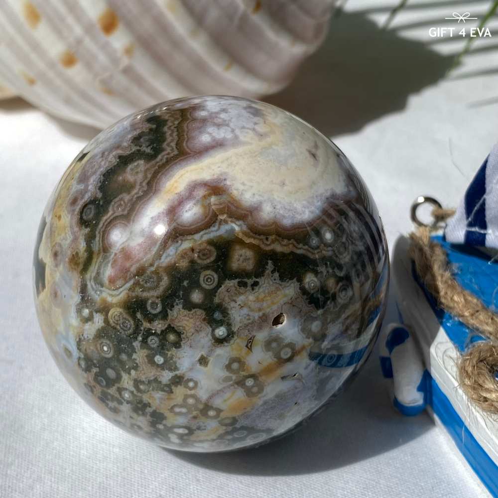 Orbicular Ocean Jasper Sphere 58MM
