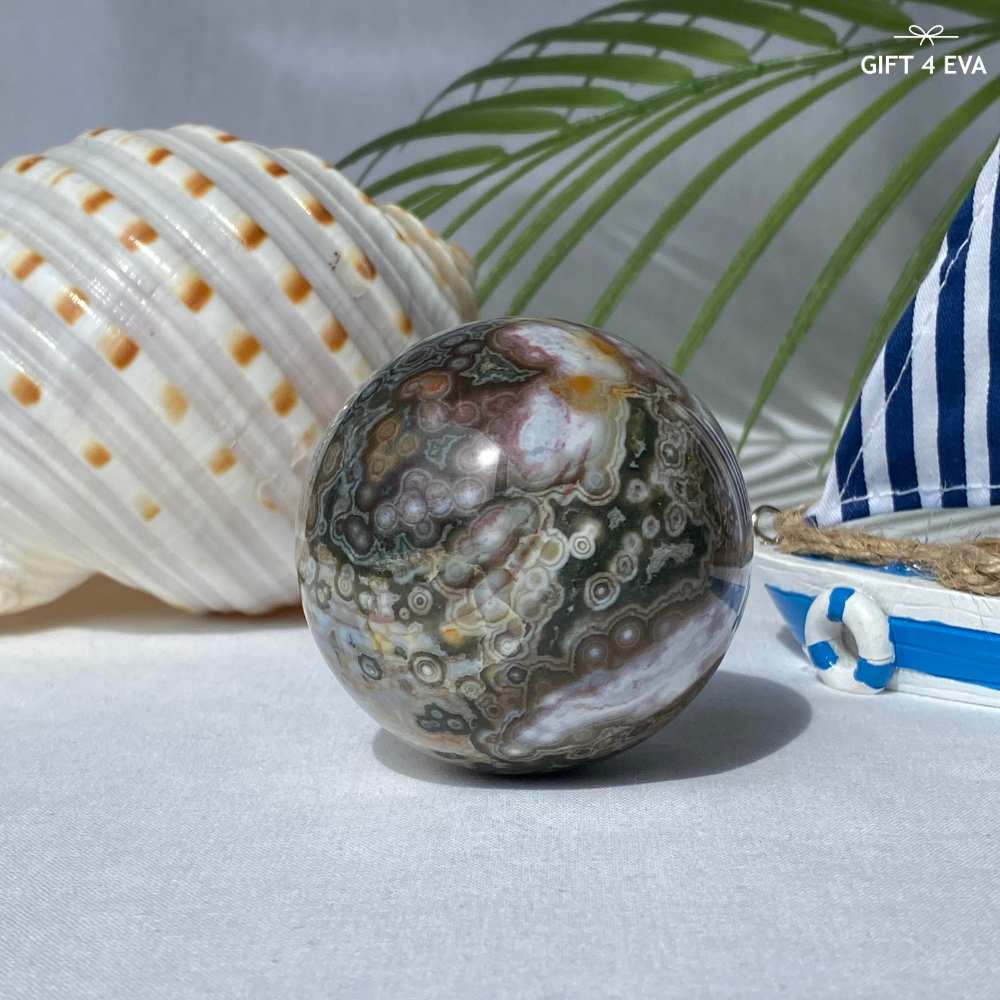 Orbicular Ocean Jasper Sphere 58MM