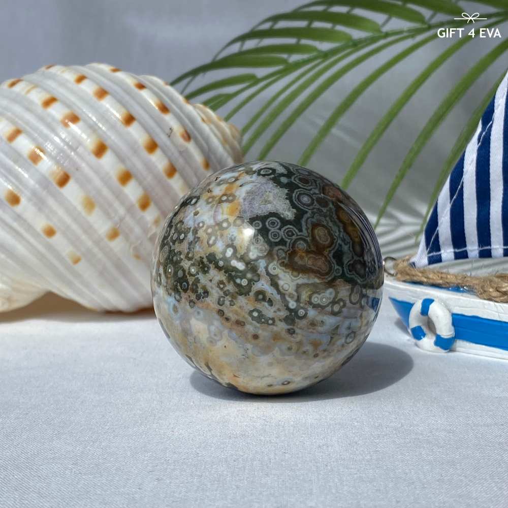 Orbicular Ocean Jasper Sphere 58MM