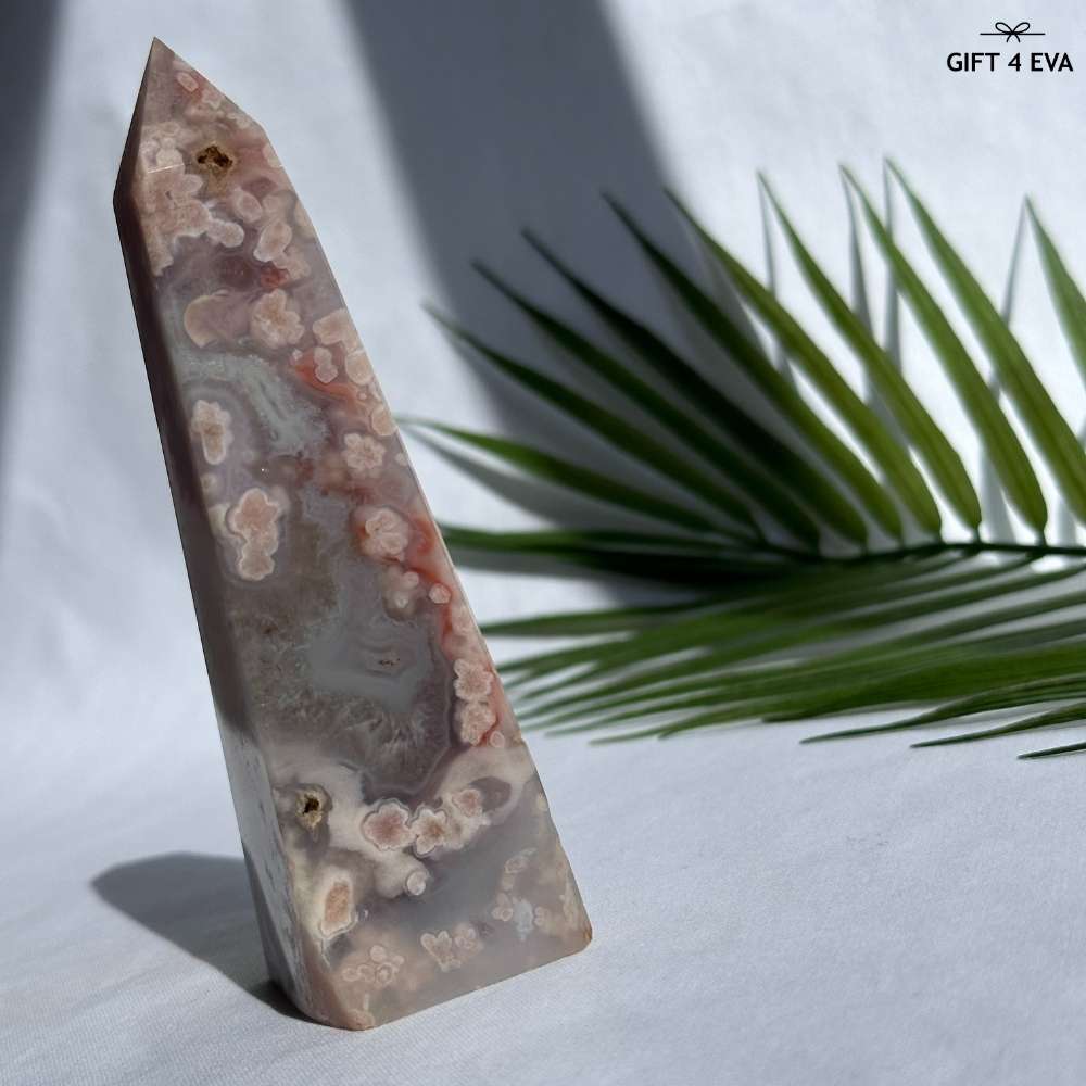 Flower Agate Obelisk