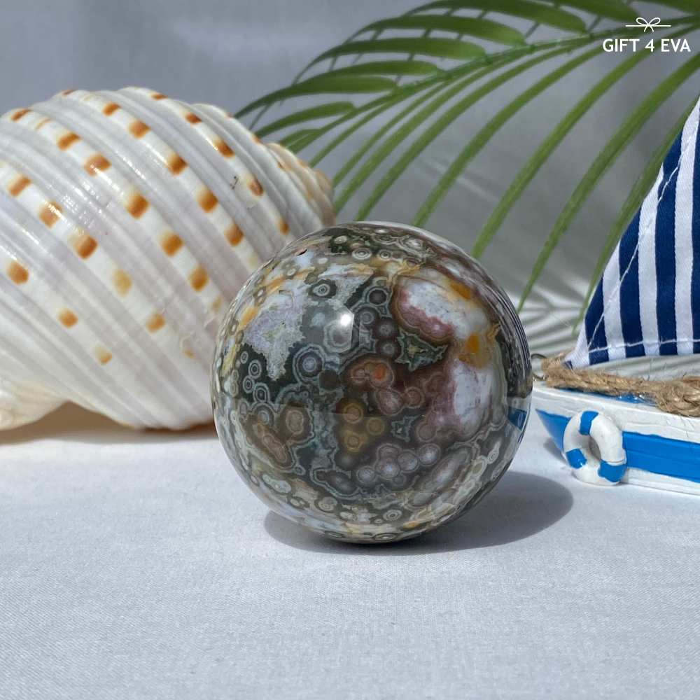 Orbicular Ocean Jasper Sphere 58MM