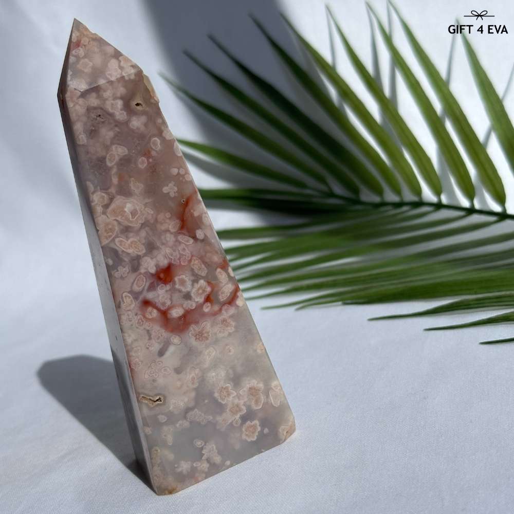 Flower Agate Obelisk