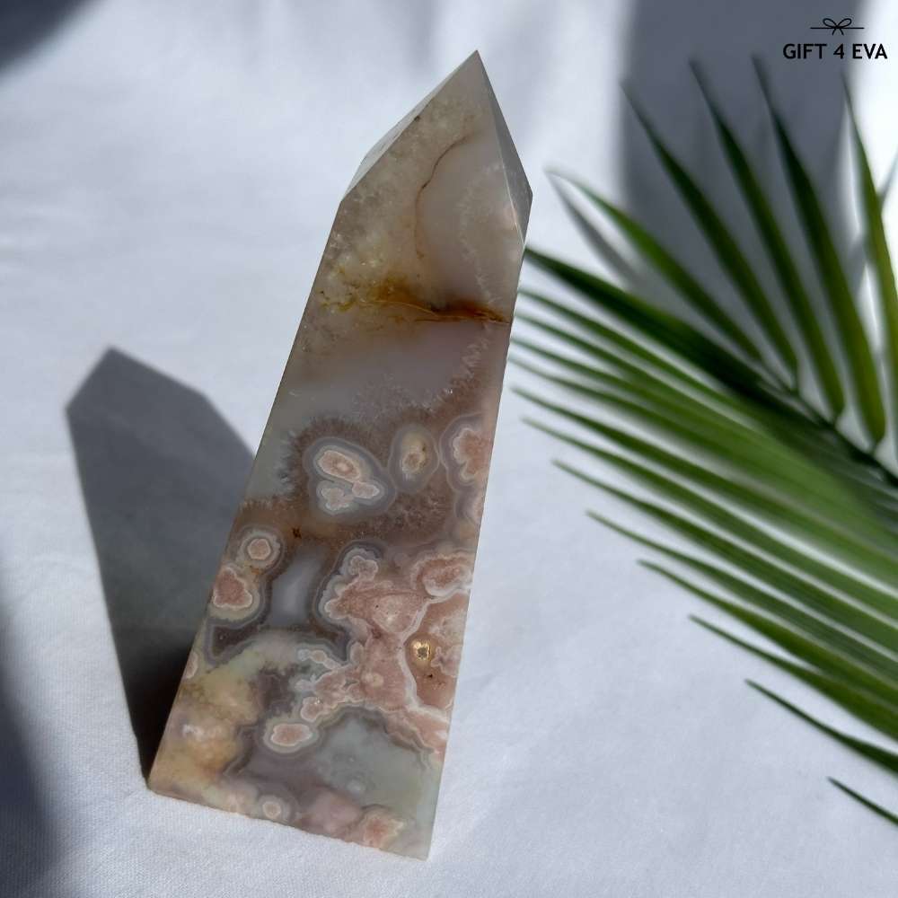 Flower Agate Obelisk