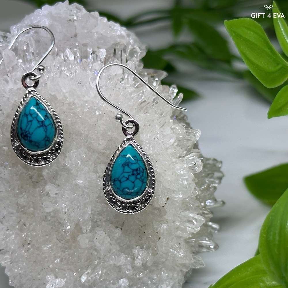 Turquoise 925 Silver Earrings